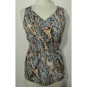 Banana Republic Brown & blue & white top S…